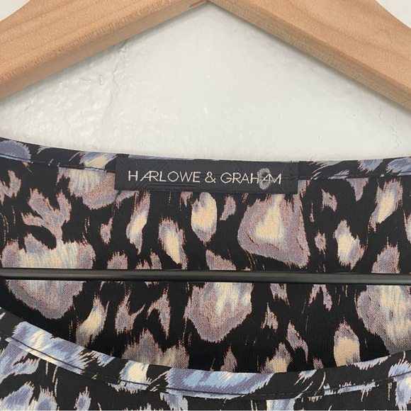 Harlowe & Graham Monochrome Patterned Blouse - Picture 2 of 5